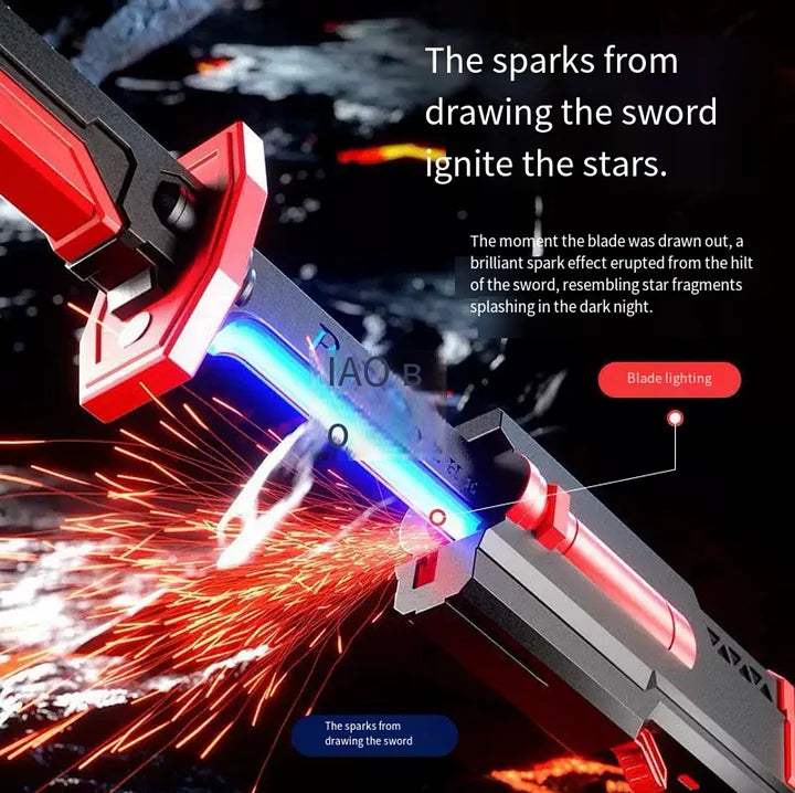 LED Light Sword - Colorful Streaming Spark Blade for Kids (Short Samurai Style)