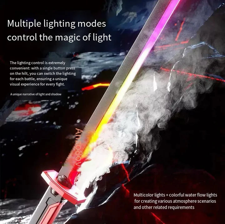 LED Light Sword - Colorful Streaming Spark Blade for Kids (Short Samurai Style)